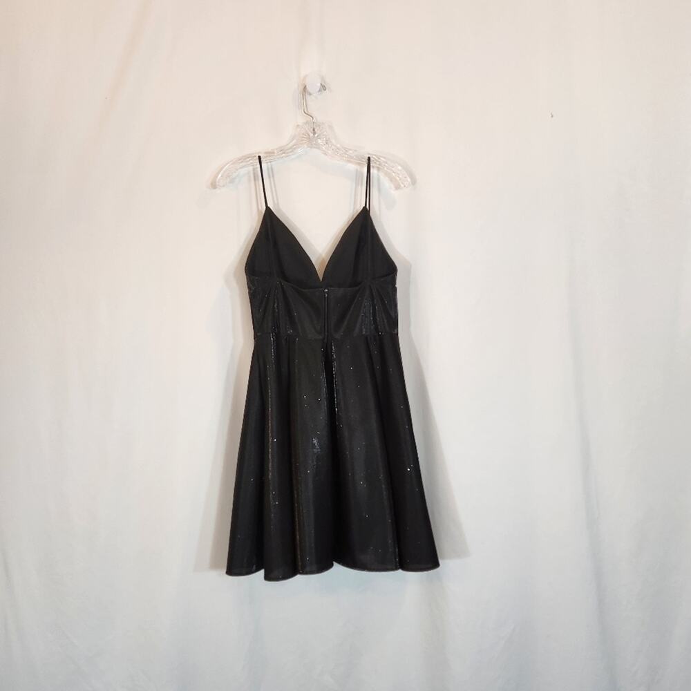 BETSY & ADAM Black Galaxy Fit & Flare Dress Womens 10 Whimsigoth Coquette Witchy